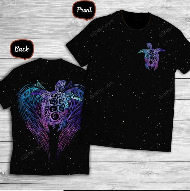 Galaxy Purple Turtle 3D All Over Printed Shirts For Men And Women 157