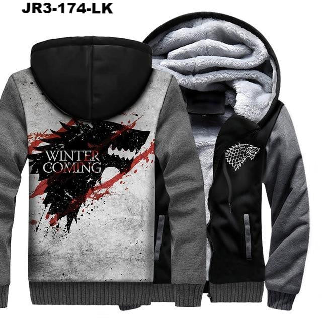 Game Of Thrones Thick Hoodies Men House Stark Winter Is Coming Jackets 2018