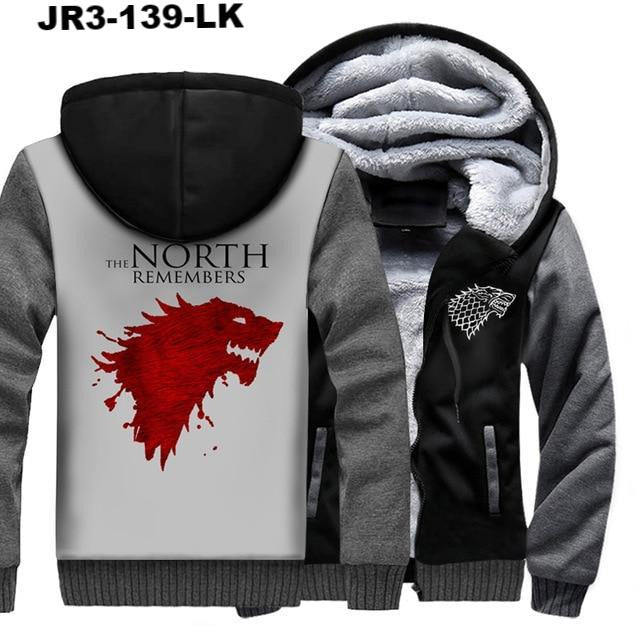 Game Of Thrones Thick Hoodies Men House Stark Winter Is Coming Jackets 2018