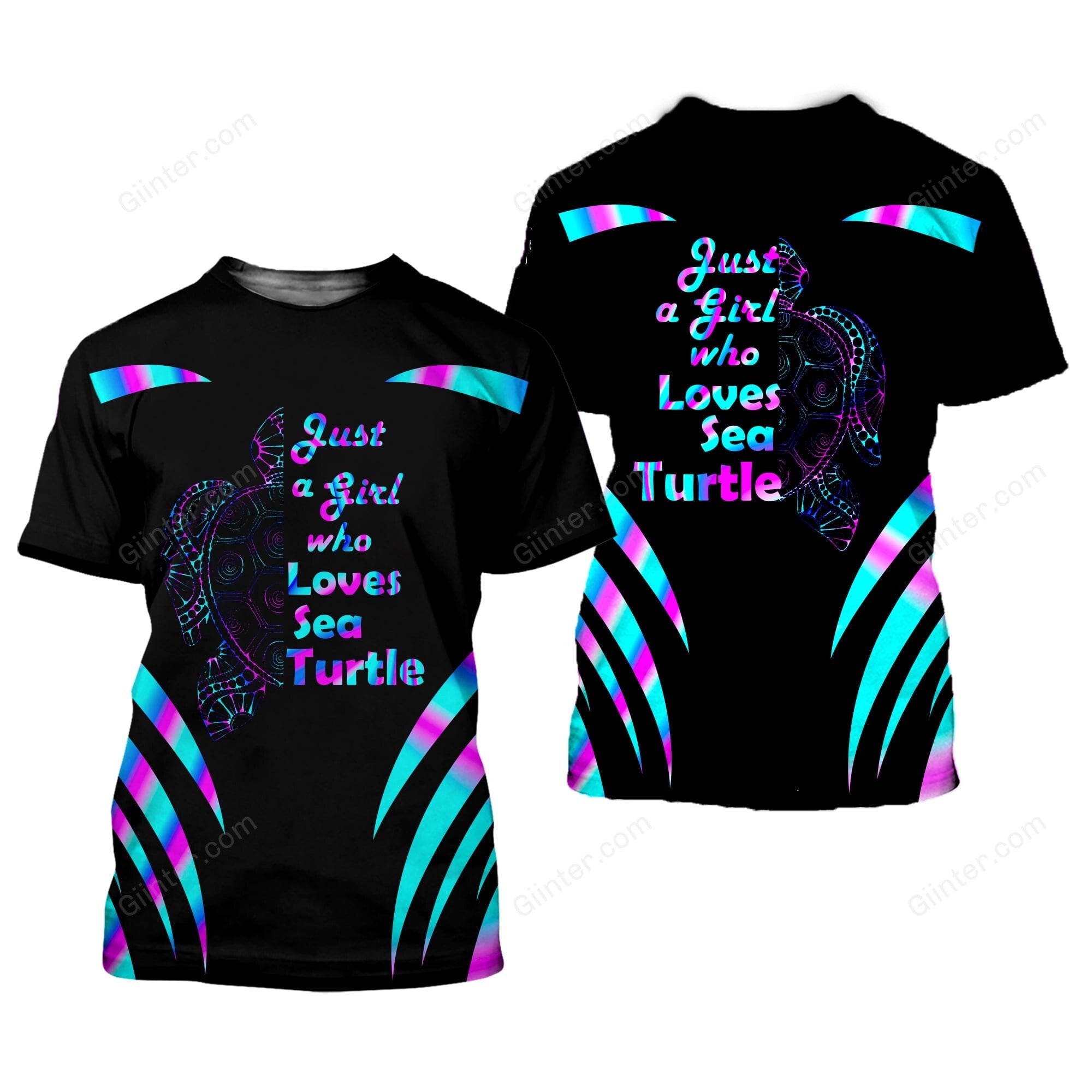 Girl Who Loves Sea Turtle 3D All Over Printed Shirts For Men And Women 05