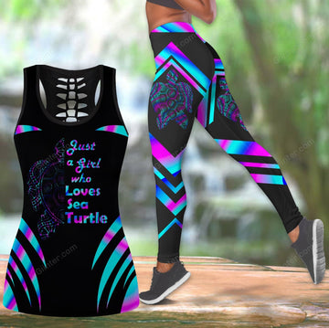 Girl Who Loves Sea Turtle Women Tank Top & Legging 05