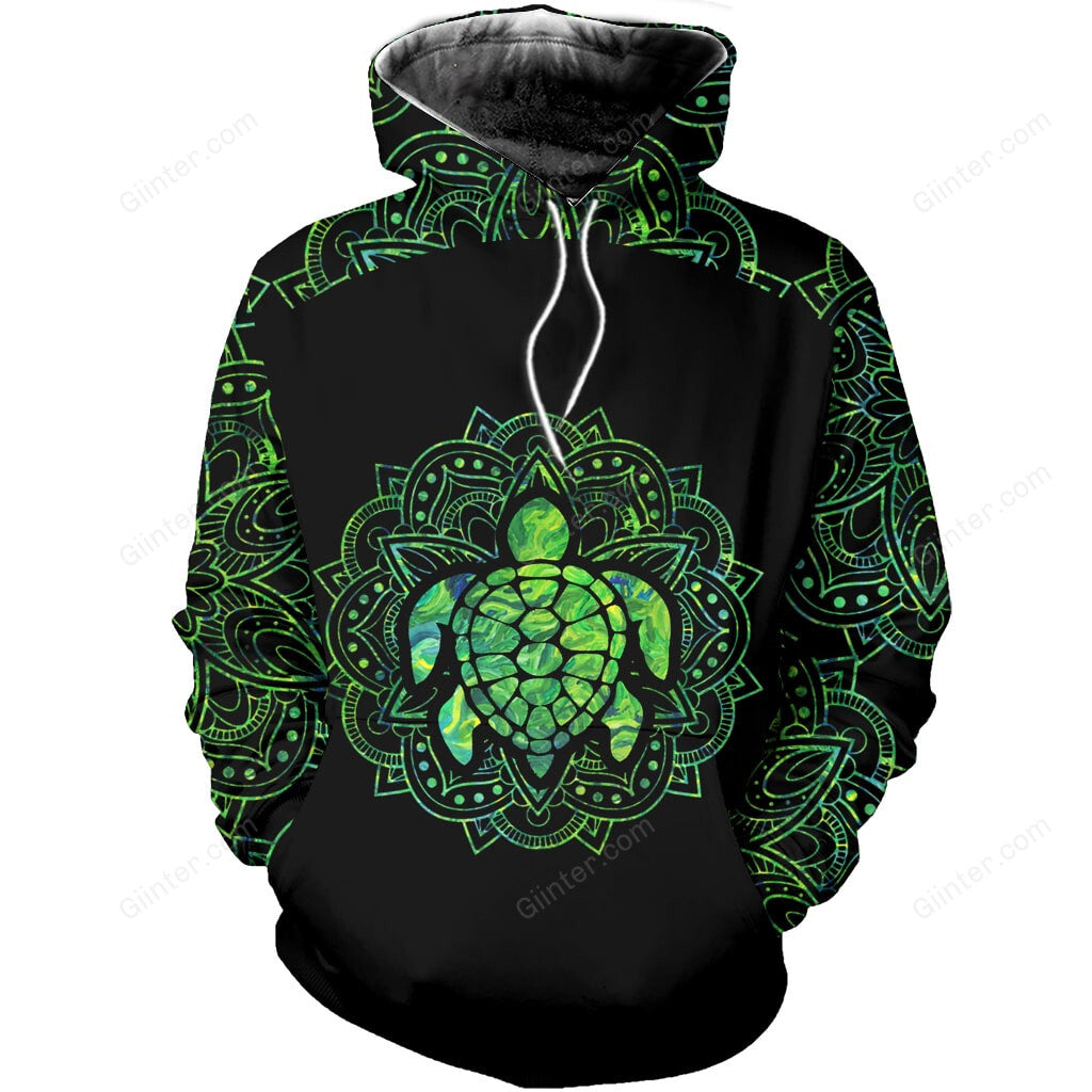 Green Mandala Turtles Combo Hoodie & Legging 150