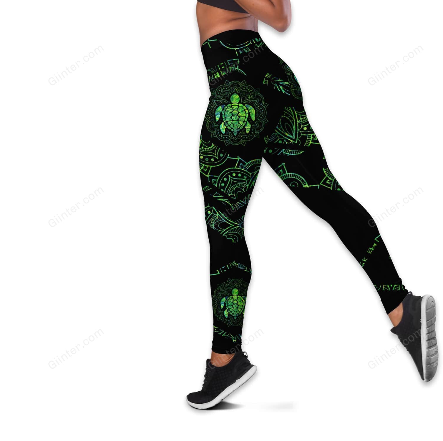 Green Mandala Turtles Combo Hoodie & Legging 150