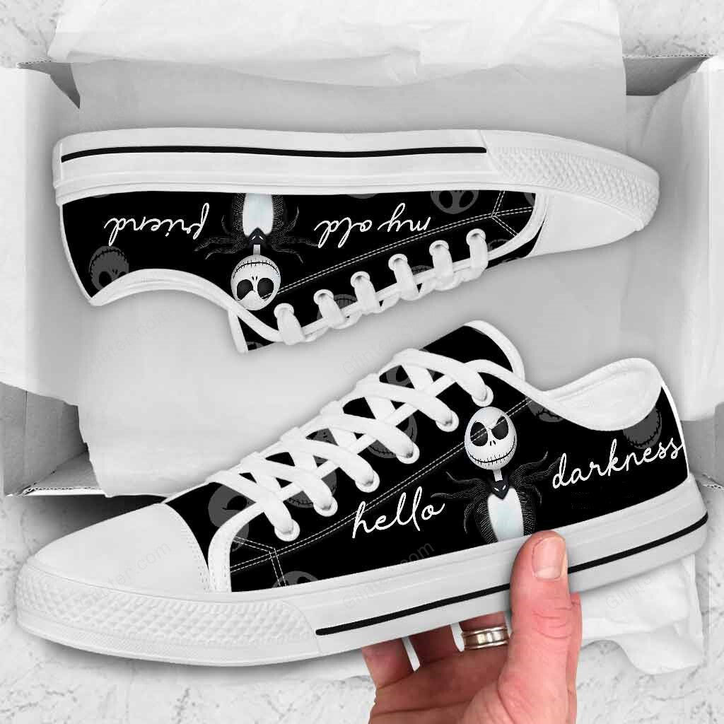 Hello Darkness My Old Friend Women Low Top Canvas Shoes GINNBC93048
