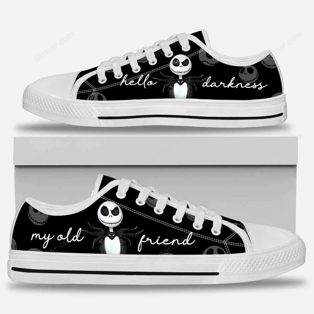 Hello Darkness My Old Friend Women Low Top Canvas Shoes GINNBC93048