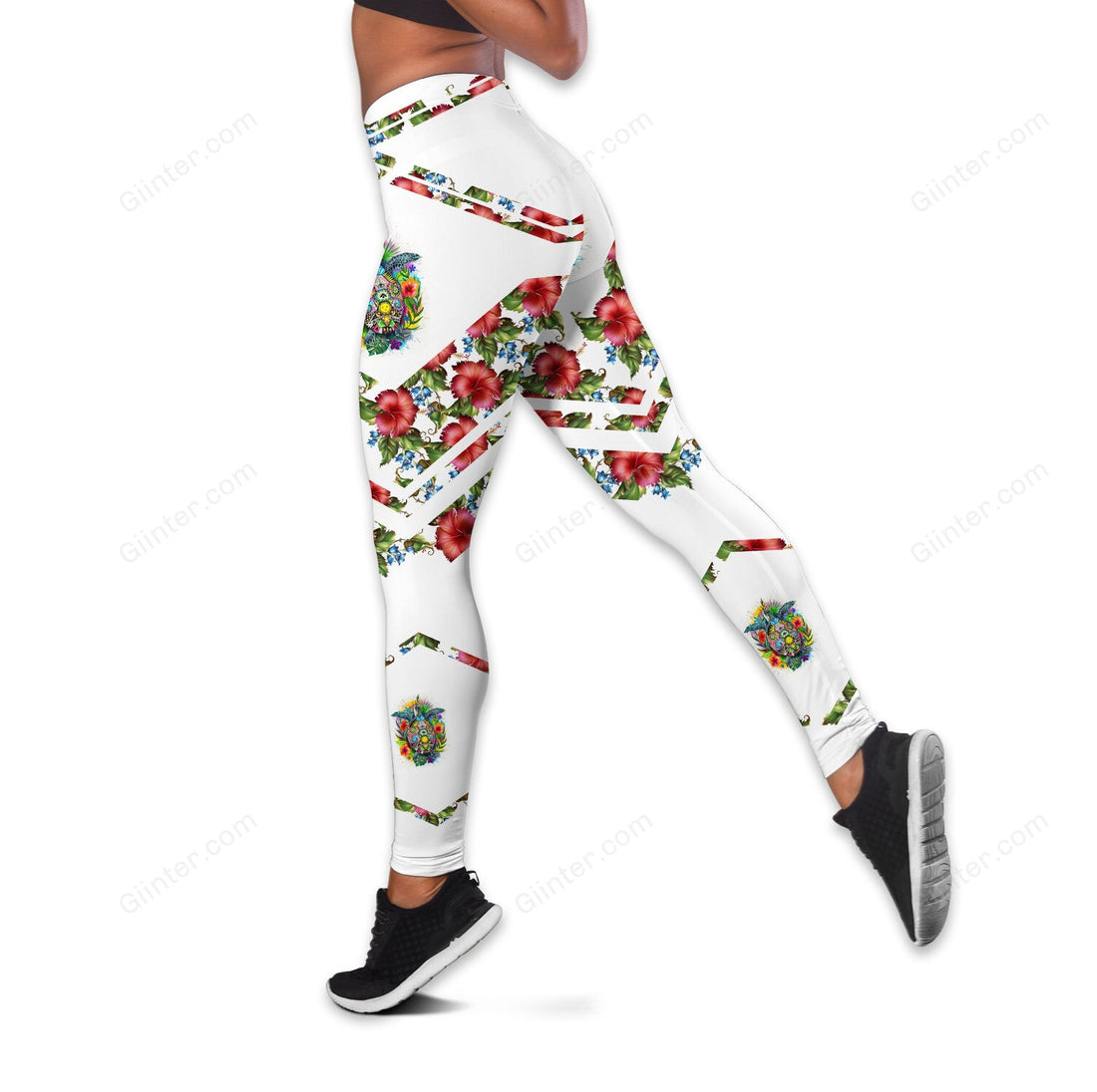 Hibiscus Flowers Turtles Women Tank Top & Legging 155
