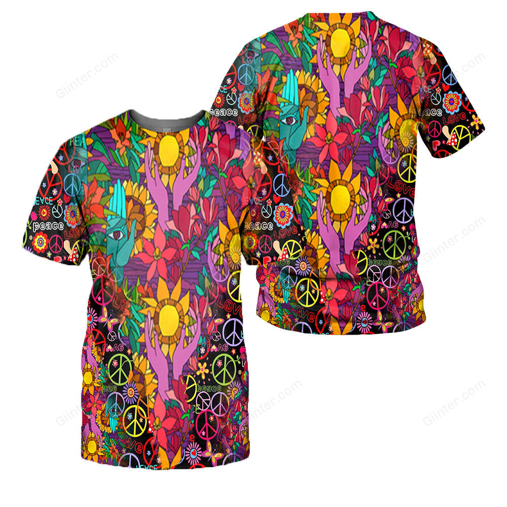 Hippie Style 3D All Over Printed Shirts For Men And Women 06