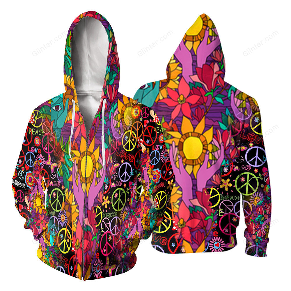 Hippie Style 3D All Over Printed Shirts For Men And Women 06