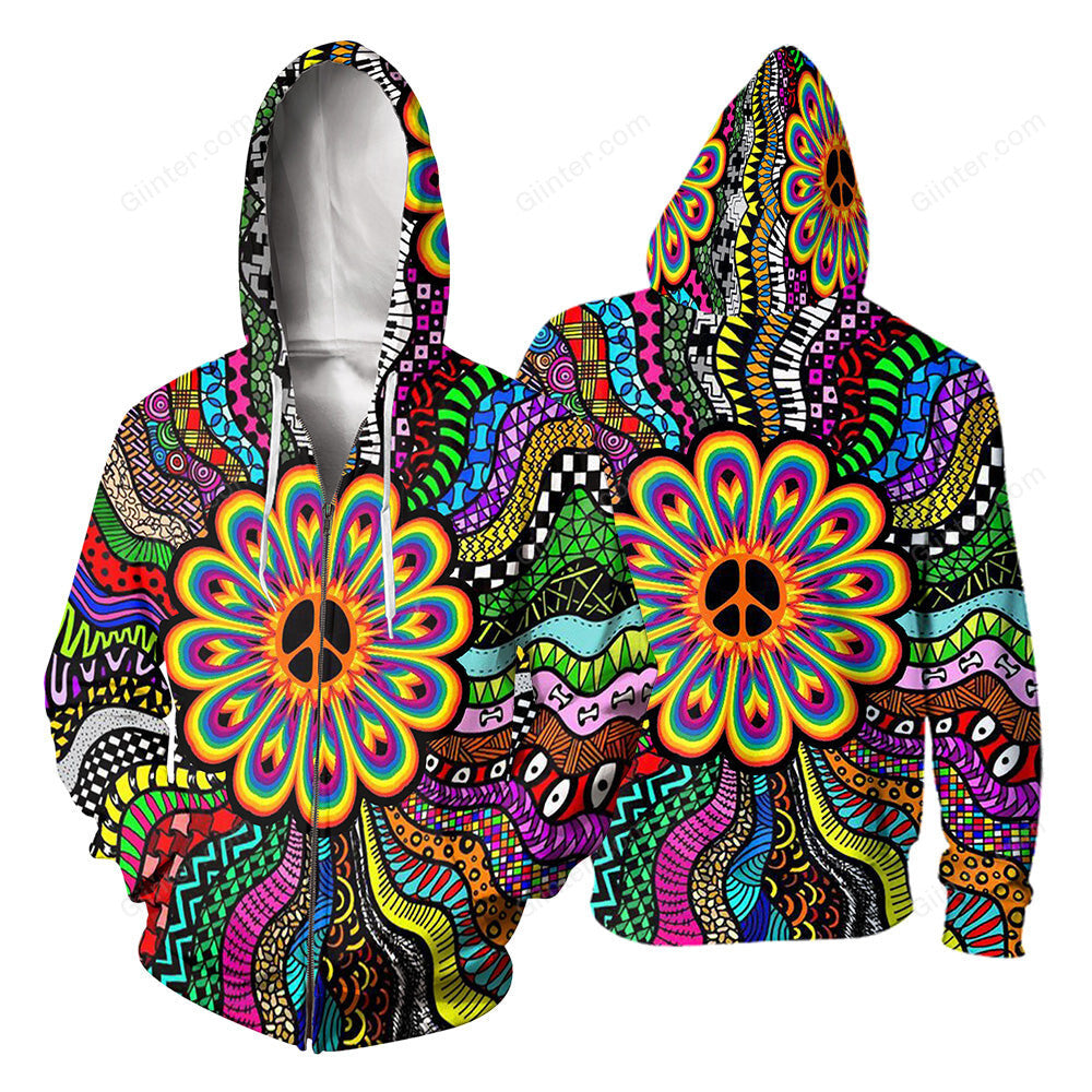 Hippie Style 3D All Over Printed Shirts For Men And Women 14