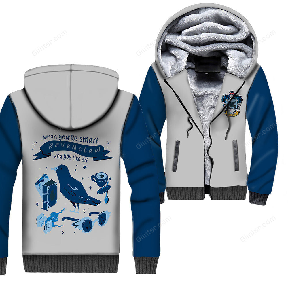 Hogwarts Houses 3D Print Hoodies Men Winter Thick Zipper Jacket