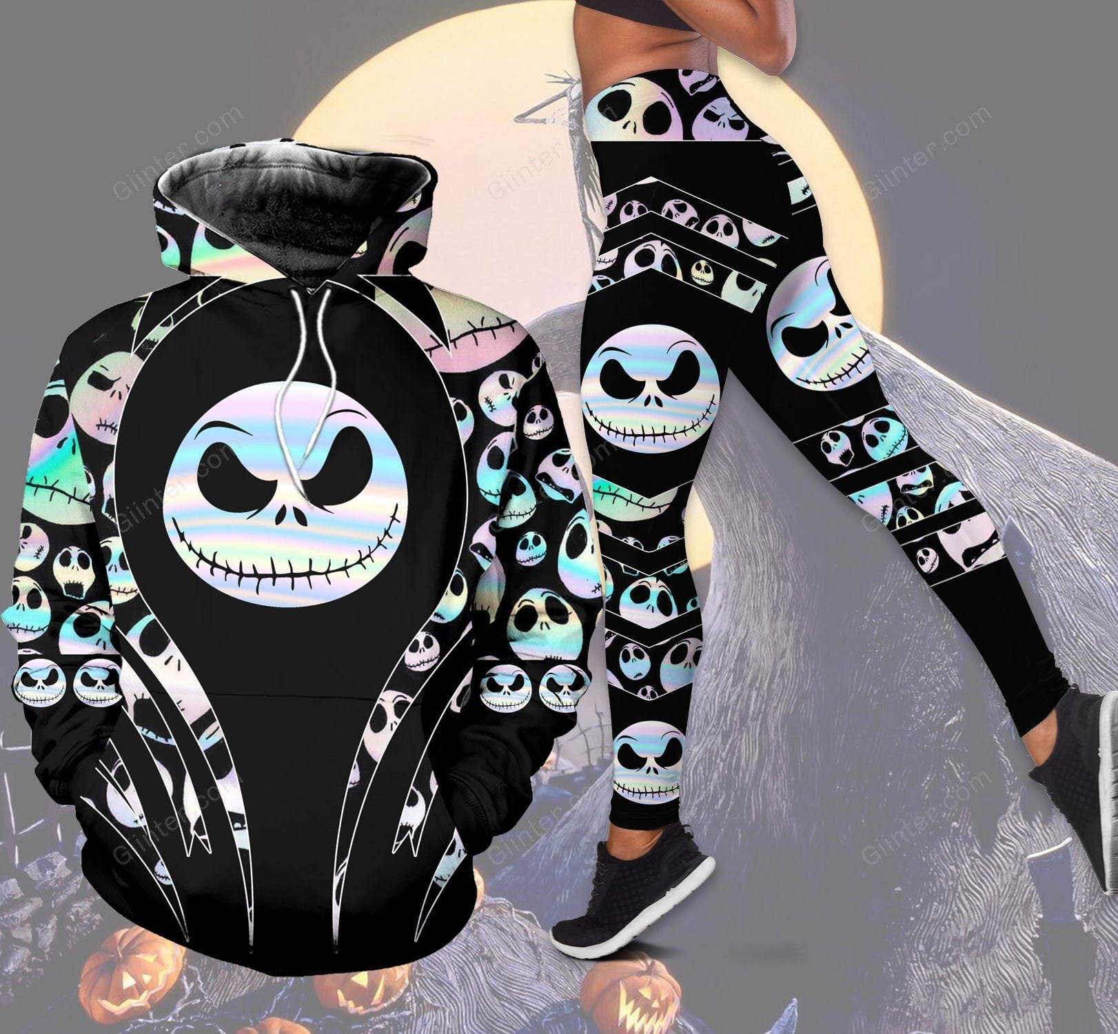 Hologram Jack Skellington Combo Hoodie & Legging GINNBC82167