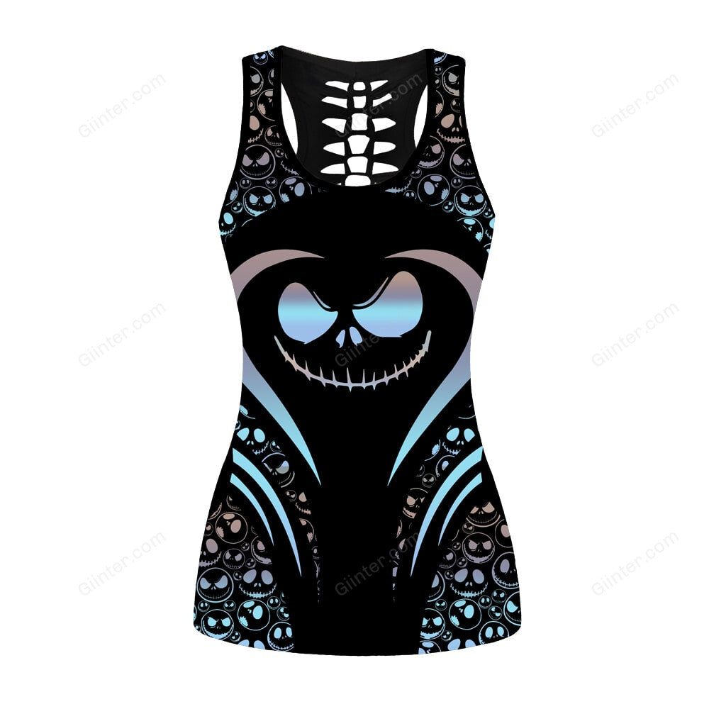 Hologram Jack Skellington Faces Women Tank Top & Legging GINNBC77863