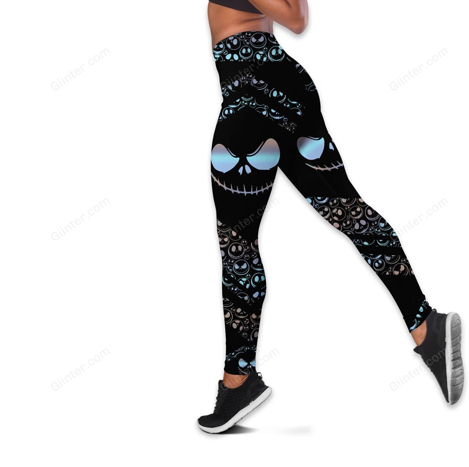 Hologram Jack Skellington Faces Women Tank Top & Legging GINNBC77863
