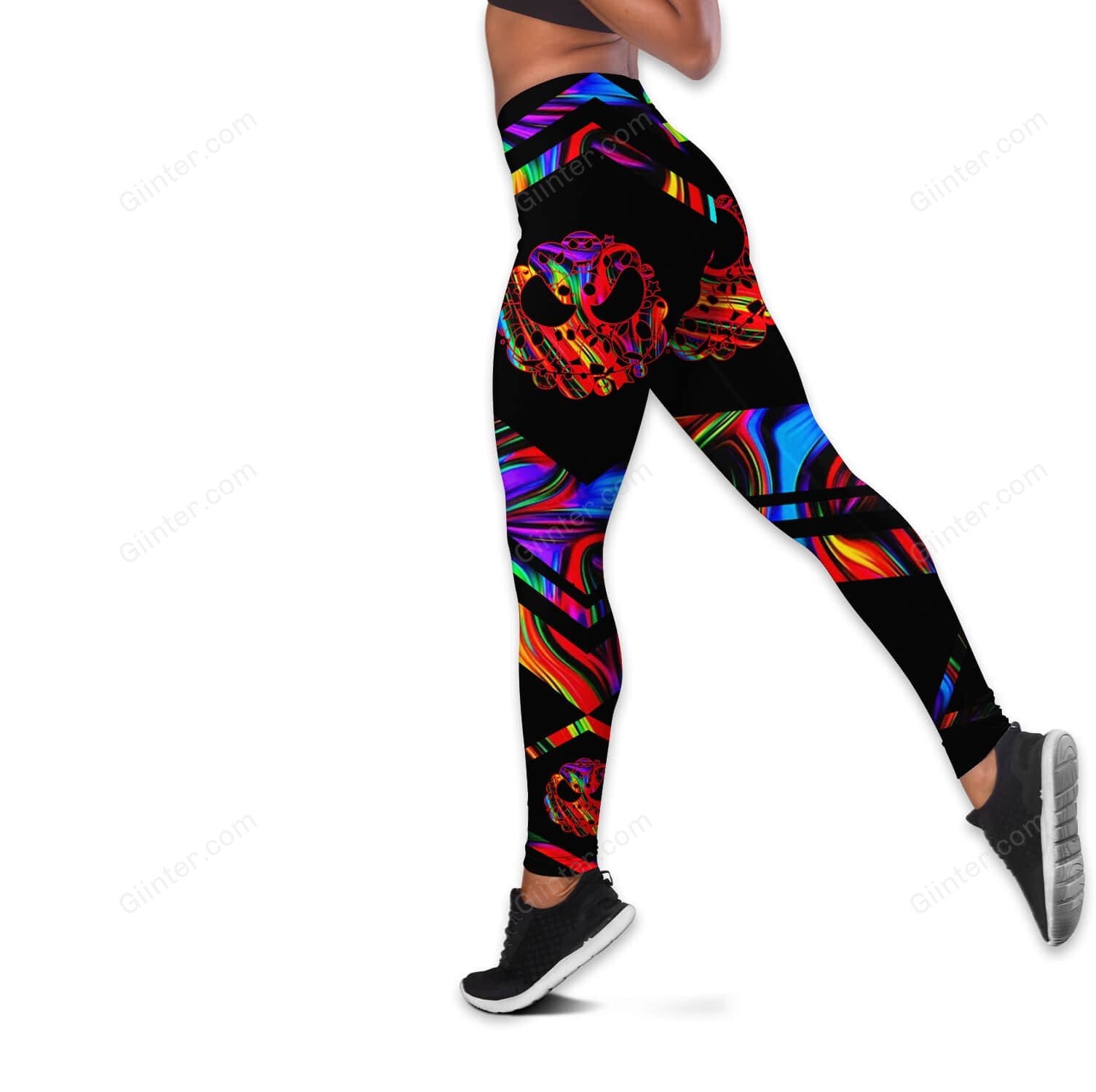Hologram Jack Skellington Faces Women Tank Top & Leggings GINNBC71827