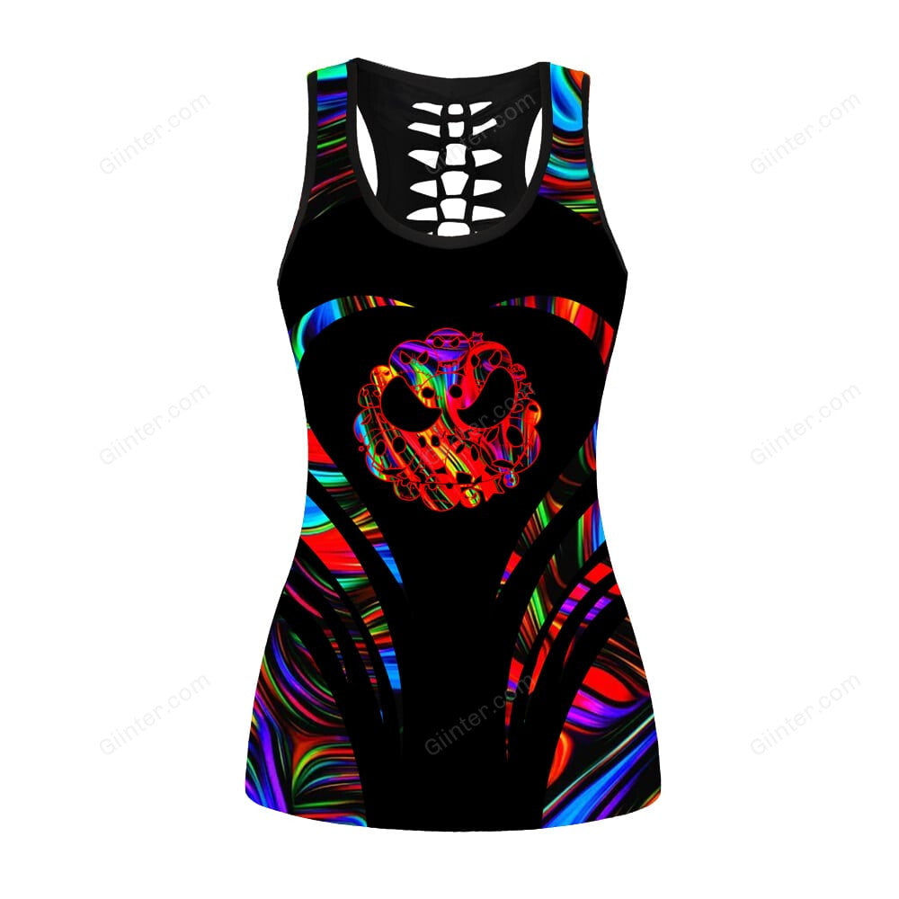 Hologram Jack Skellington Faces Women Tank Top & Leggings GINNBC71827