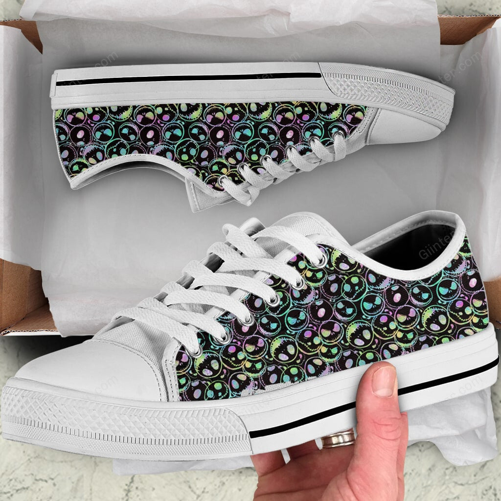 Hologram JS Faces Women Low Top Canvas Shoes GINNBC95014