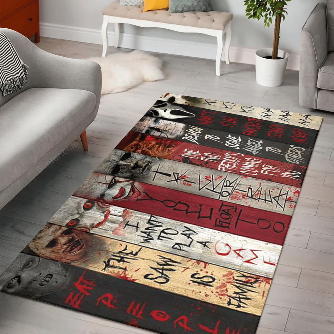 Horror Foldable Rectangular Rug GINHR37559