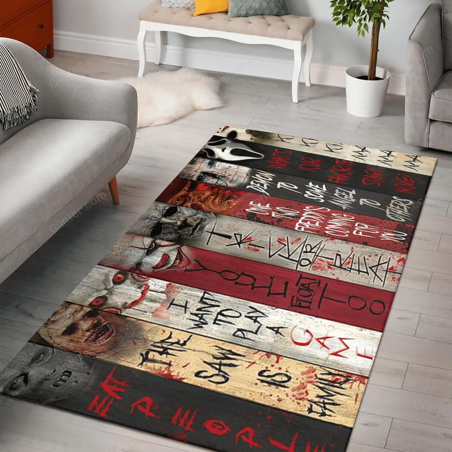 Horror Foldable Rectangular Rug GINHR37559