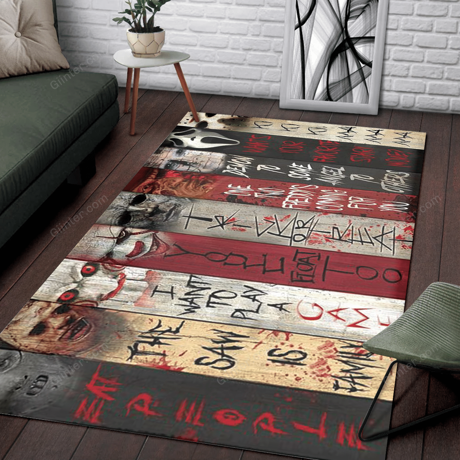 Horror Foldable Rectangular Rug GINHR37559
