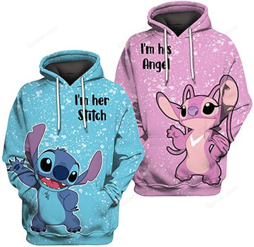 I'm Her Stitch, I'm His Angel Couple Hoodie GINLIST54236