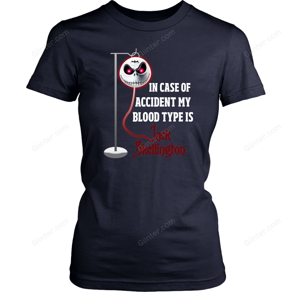 In Case Of Accident My Blood Type Is Jack Skellington T-Shirt