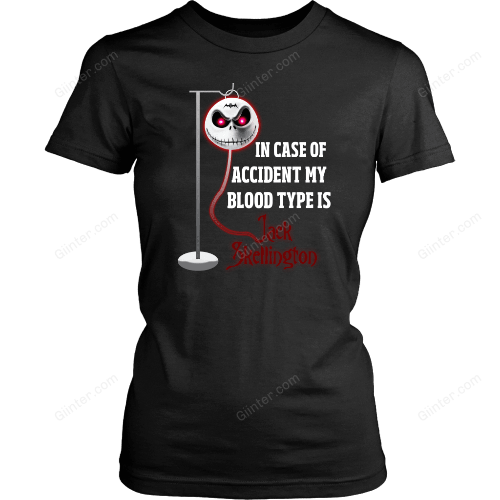 In Case Of Accident My Blood Type Is Jack Skellington T-Shirt