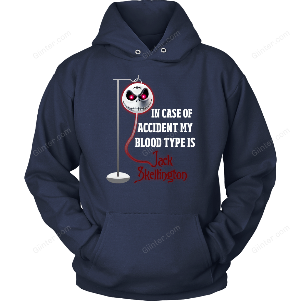 In Case Of Accident My Blood Type Is Jack Skellington T-Shirt
