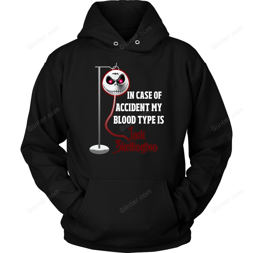 In Case Of Accident My Blood Type Is Jack Skellington T-Shirt