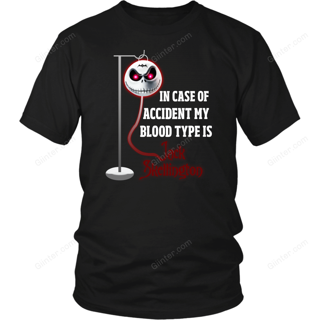 In Case Of Accident My Blood Type Is Jack Skellington T-Shirt