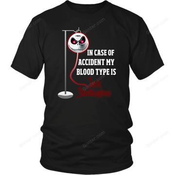In Case Of Accident My Blood Type Is Jack Skellington T-Shirt