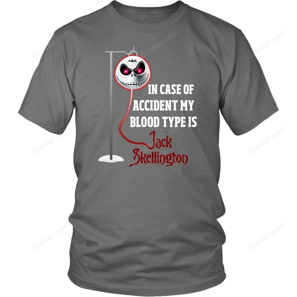 In Case Of Accident My Blood Type Is Jack Skellington T-Shirt