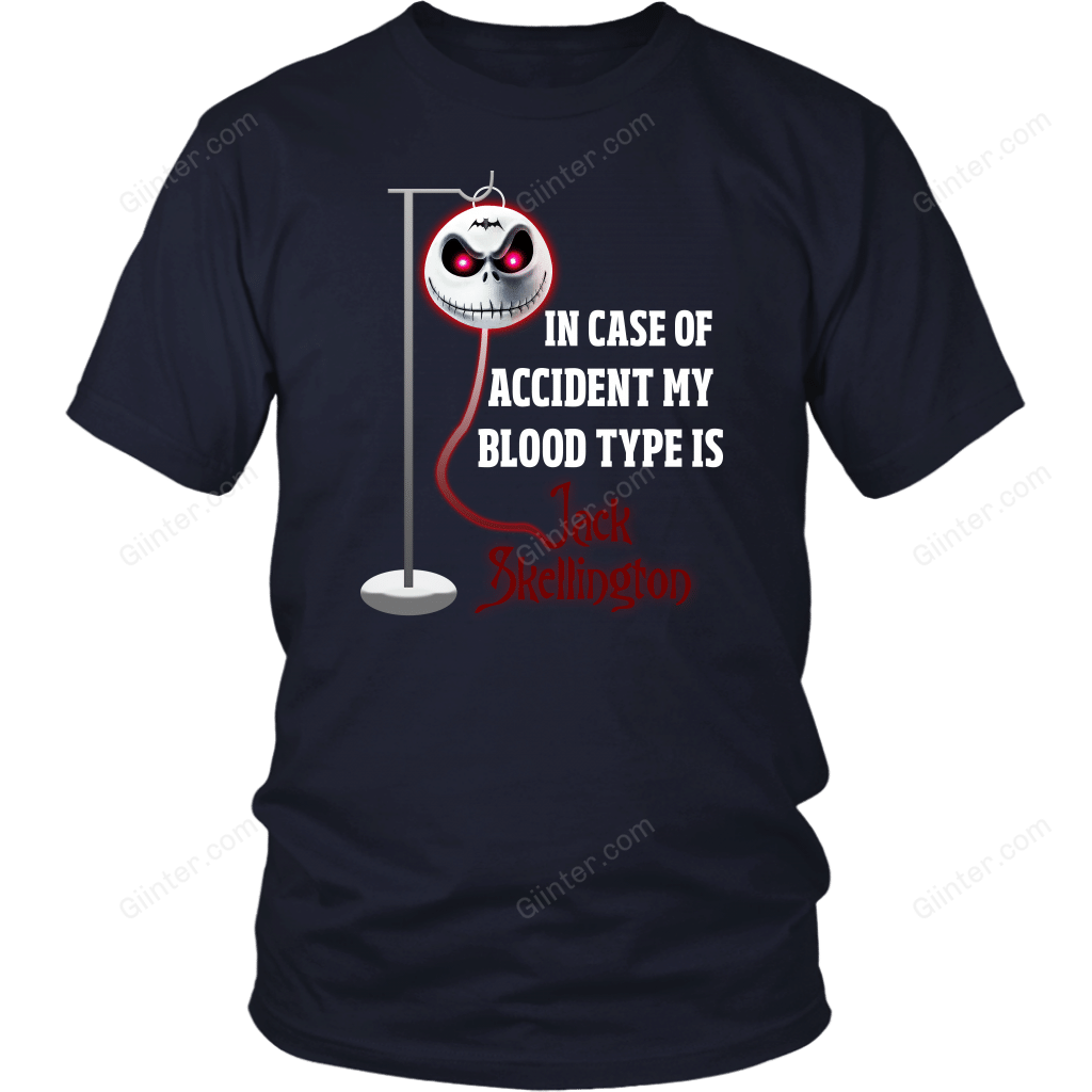 In Case Of Accident My Blood Type Is Jack Skellington T-Shirt
