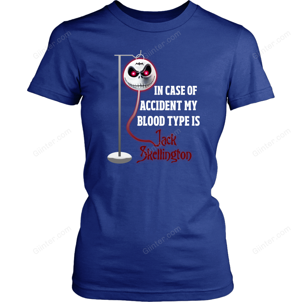In Case Of Accident My Blood Type Is Jack Skellington T-Shirt