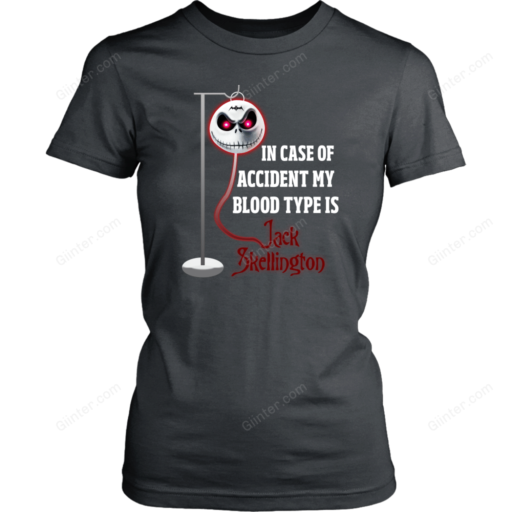 In Case Of Accident My Blood Type Is Jack Skellington T-Shirt