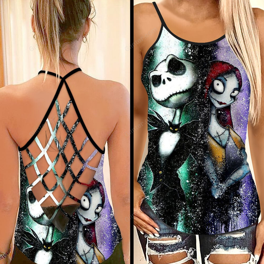 Jack & Sally Criss-Cross Tank Top & Sleeveless Beach Dress GINNBC77291