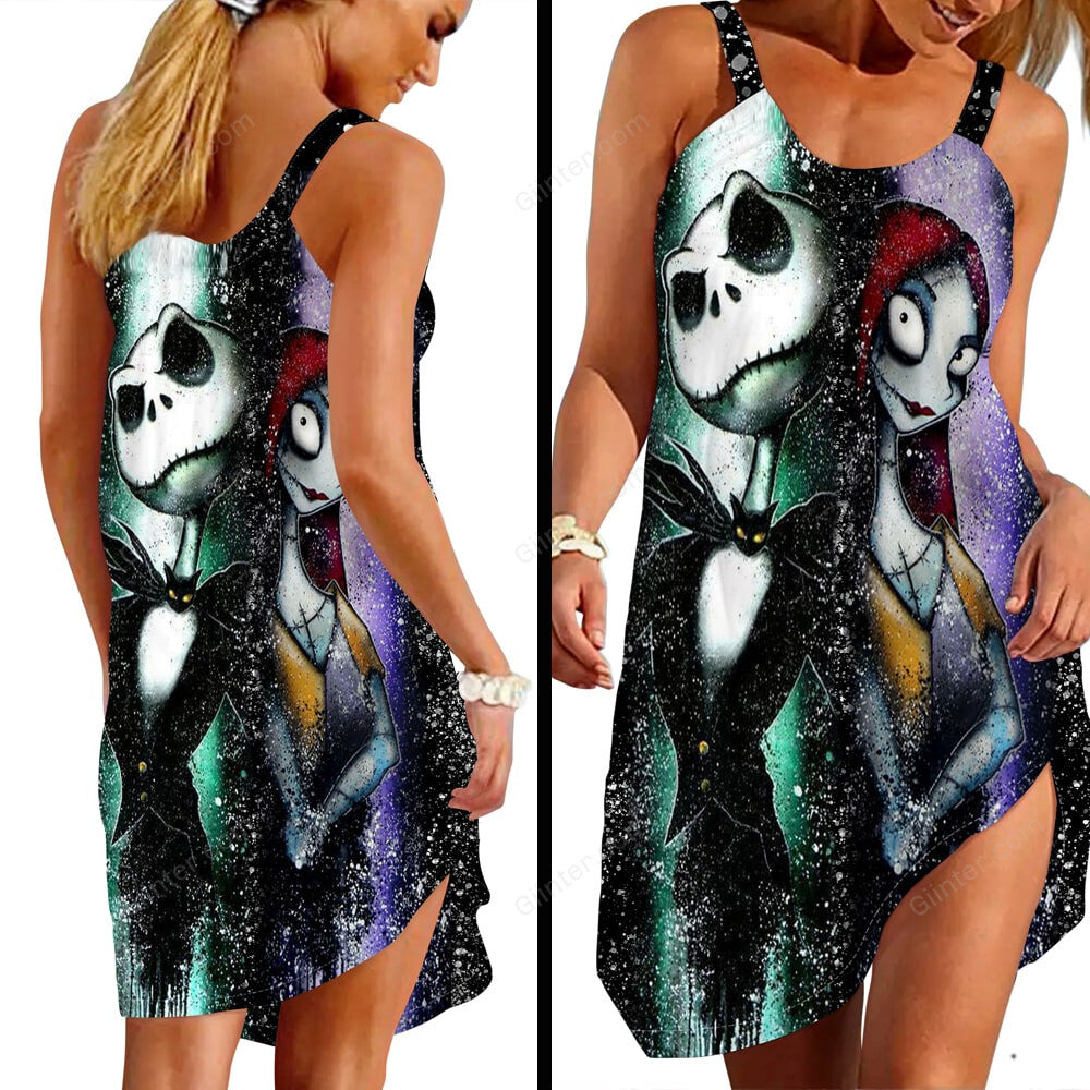 Jack & Sally Criss-Cross Tank Top & Sleeveless Beach Dress GINNBC77291