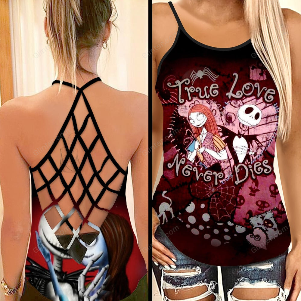 Jack & Sally True Love Never Dies Criss-Cross Tank Top & Sleeveless Beach Dress GINNBC78136 Ver 2