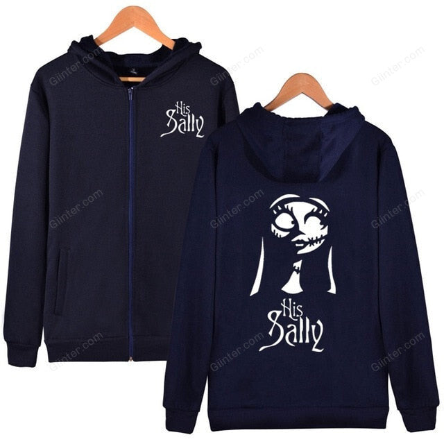 Jack and Sally Couple Zipper Hoodies
