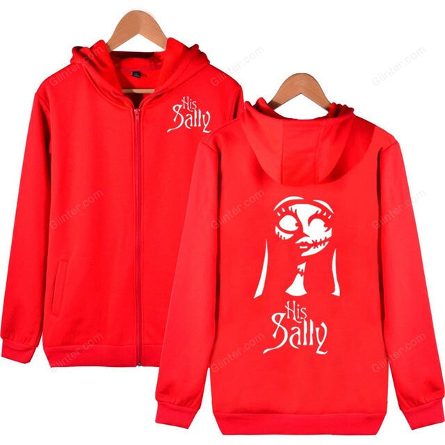 Jack and Sally Couple Zipper Hoodies