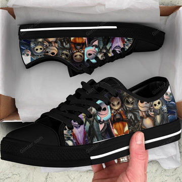 Jack Skellington Women Low Top Canvas Shoes GINNBC100486