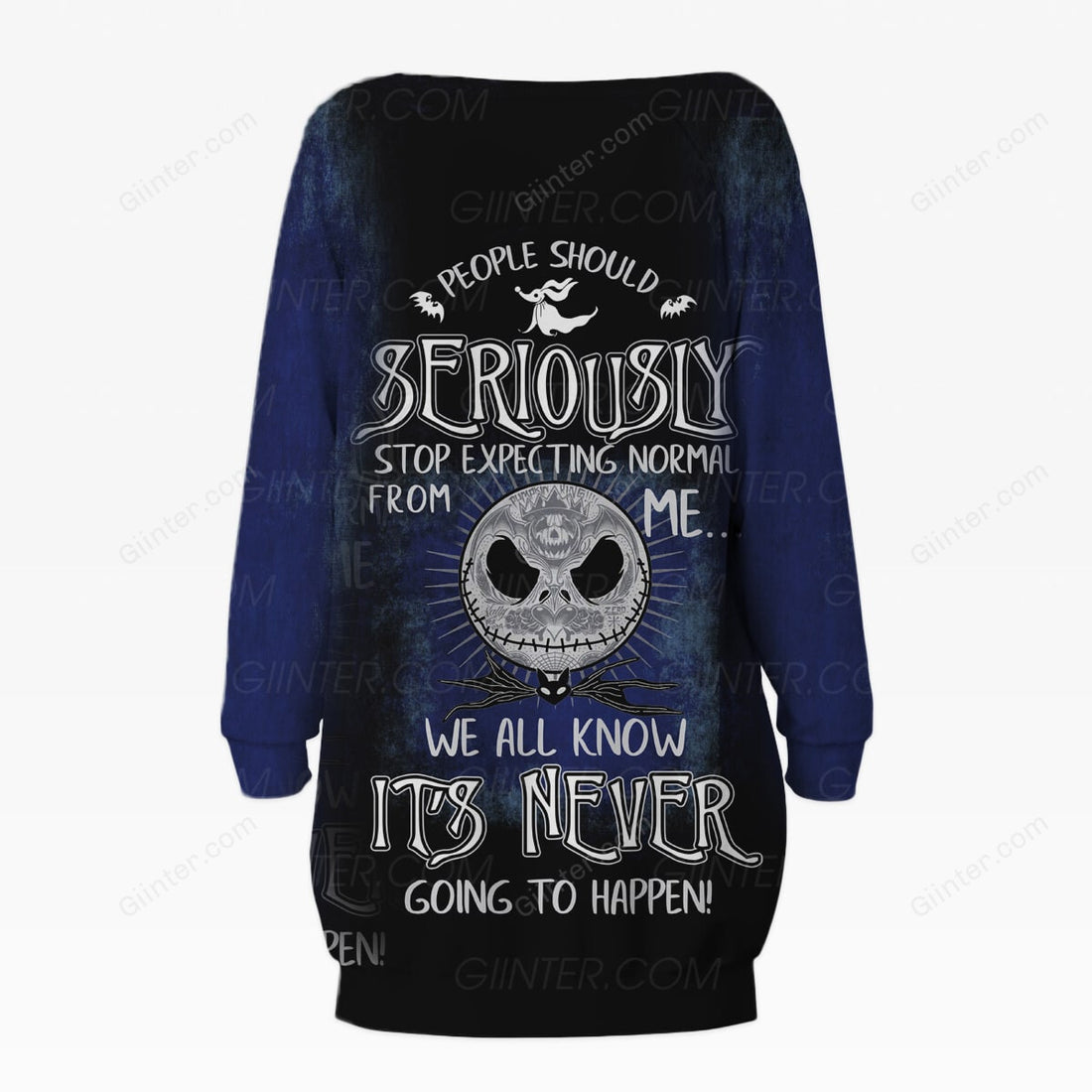 Jack Skellington Women's Lace-Up Long Sweatshirt GINNBC00240