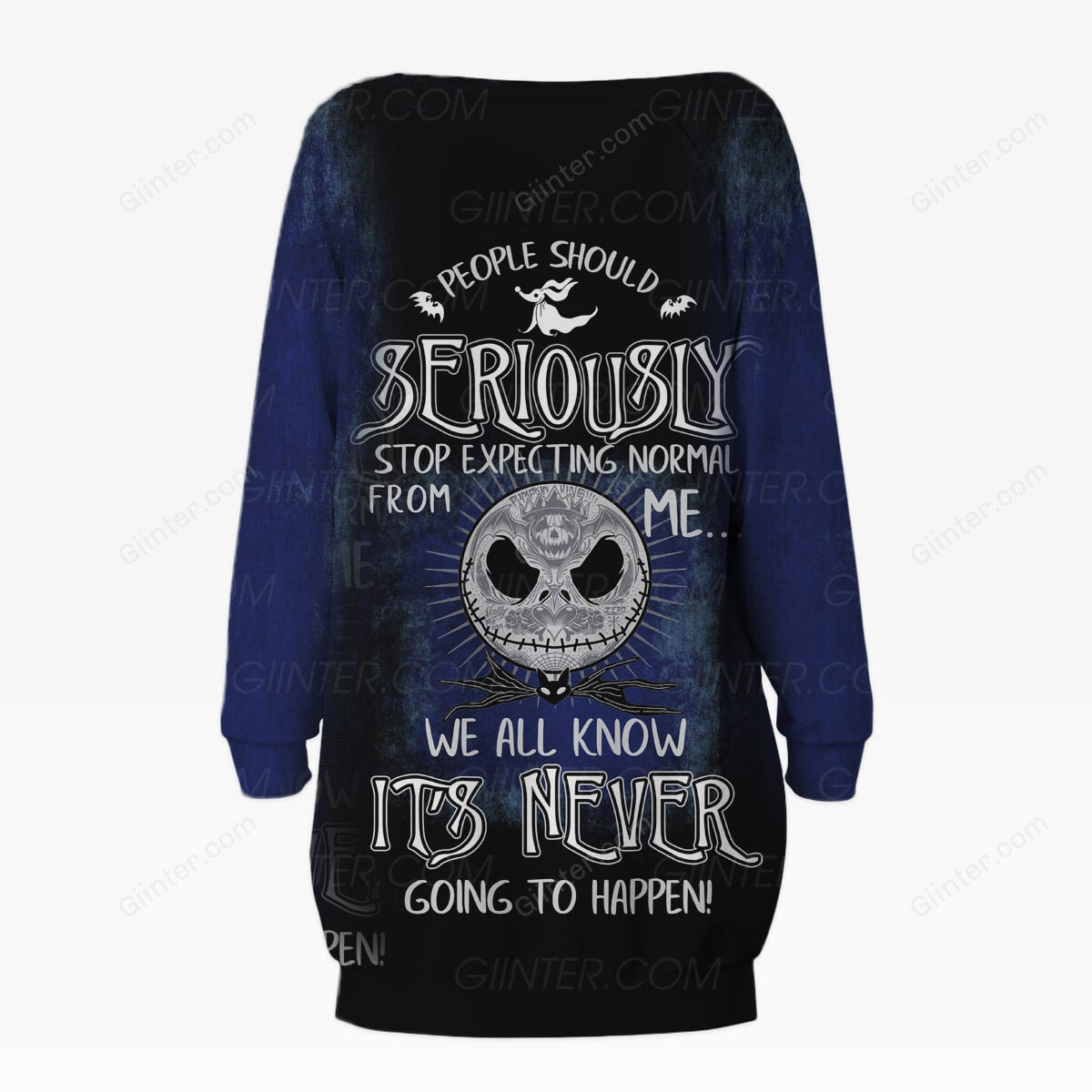 Jack Skellington Women's Lace-Up Long Sweatshirt GINNBC00240