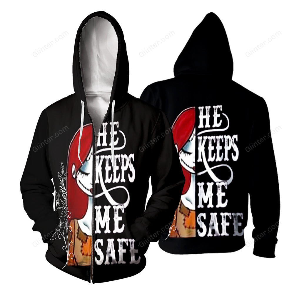 Jack Skellington "She Keeps Me Wild & Sally "He Keeps Me Safe" Couple Shirts