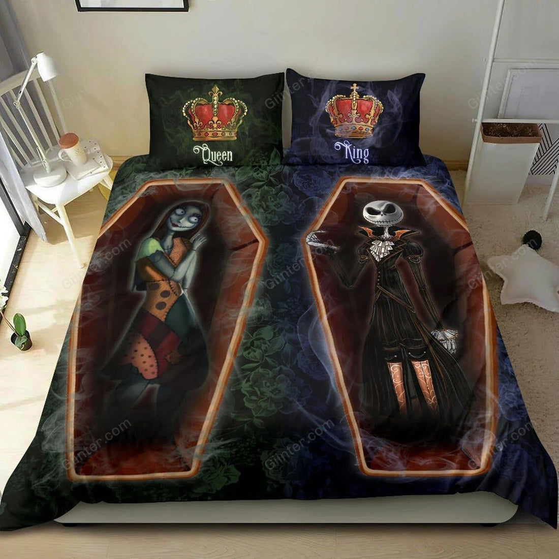 Jack Skellington & Sally - King & Queen Quilt Bedding Set