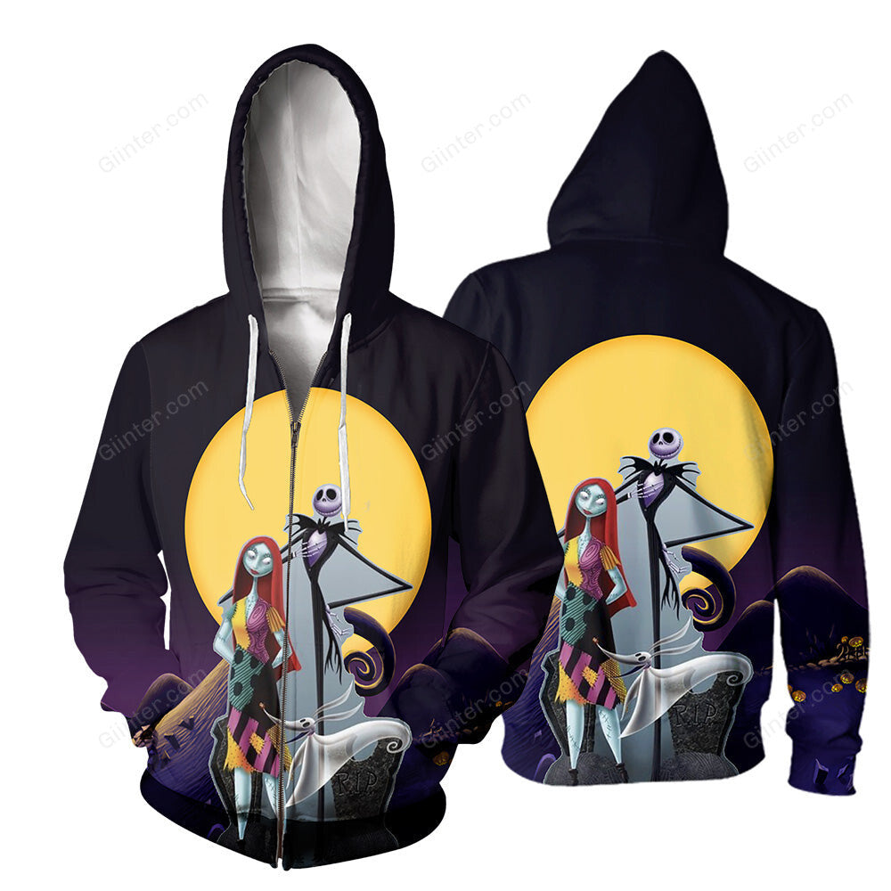 Jack Skellington & Sally Hoodie 3D All Over Printed Shirts For Men And Women 480