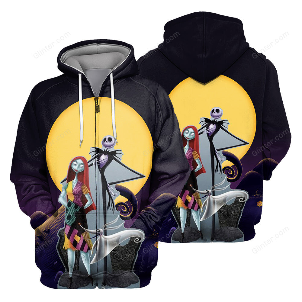 Jack Skellington & Sally Hoodie 3D All Over Printed Shirts For Men And Women 480