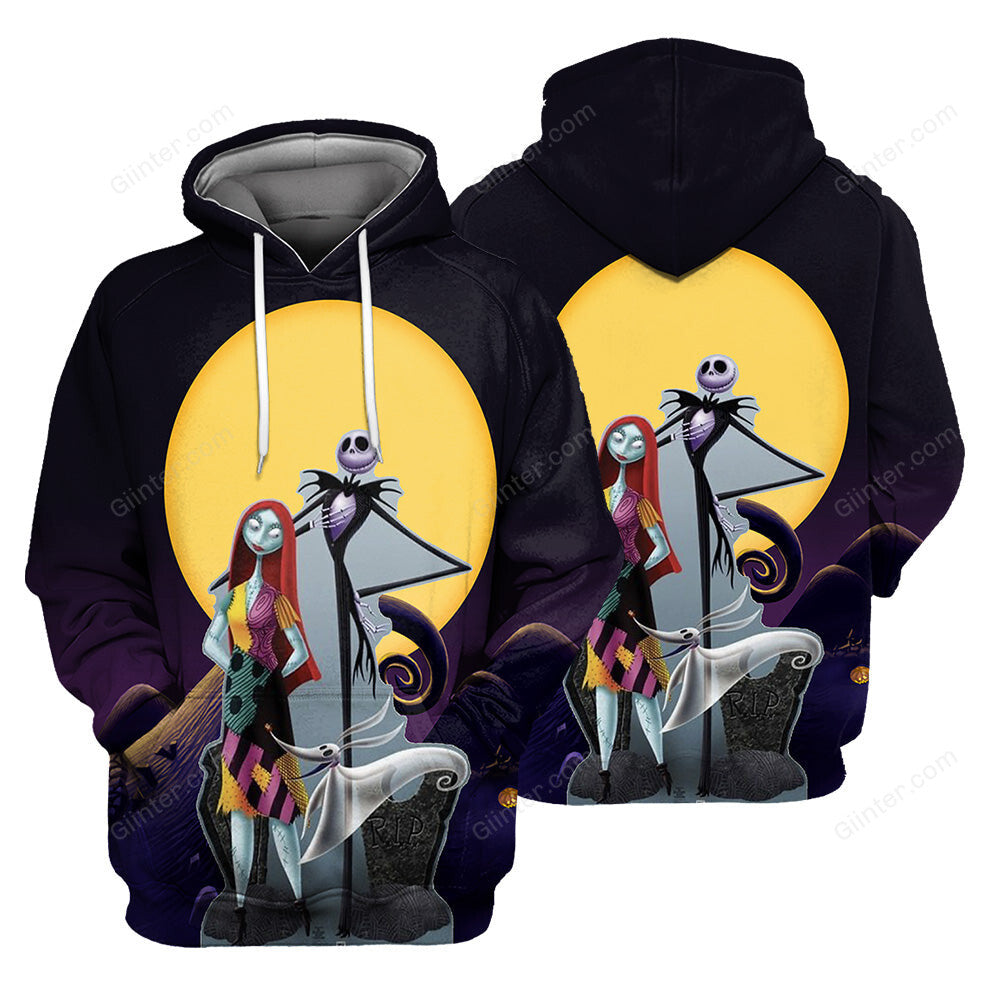 Jack Skellington & Sally Hoodie 3D All Over Printed Shirts For Men And Women 480