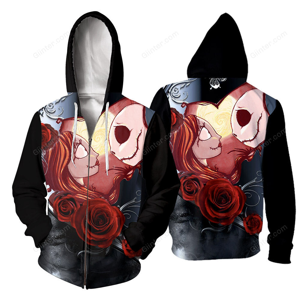 Jack Skellington & Sally Hoodie 3D All Over Printed Shirts For Men And Women 507