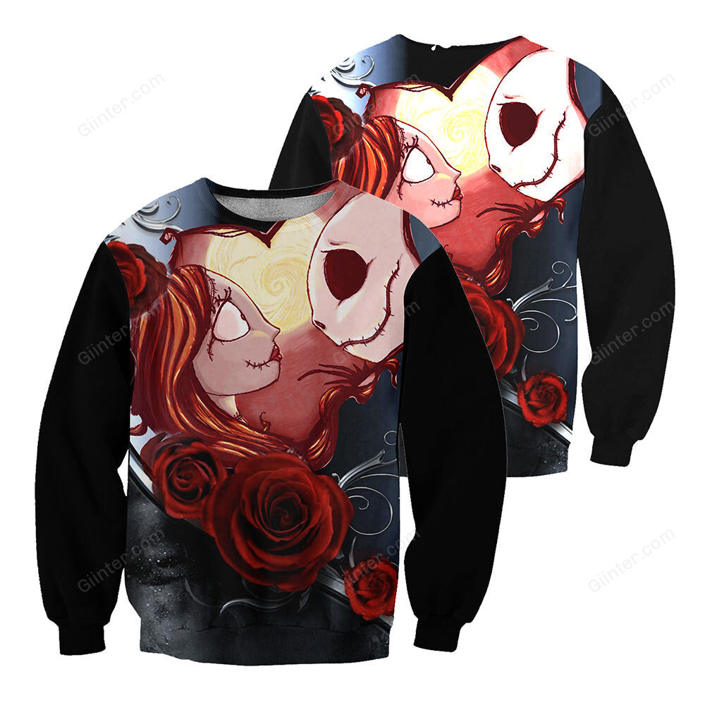 Jack Skellington & Sally Hoodie 3D All Over Printed Shirts For Men And Women 507