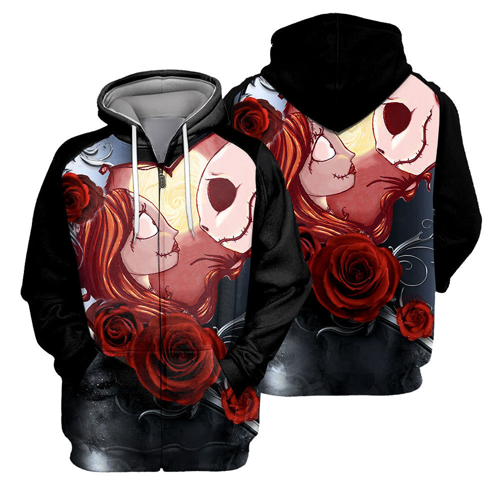 Jack Skellington & Sally Hoodie 3D All Over Printed Shirts For Men And Women 507